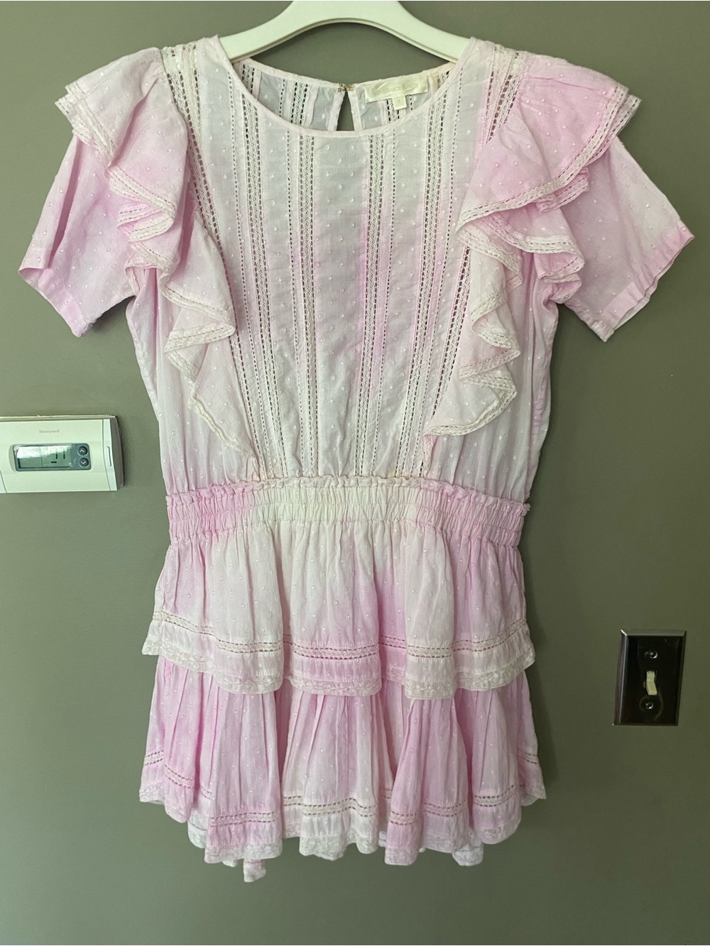 LOVESHACKFANCY 💖 Natasha Dress Island Peony Pink Hand Tie Dye Ruffle Coquette S - Picture 6 of 12